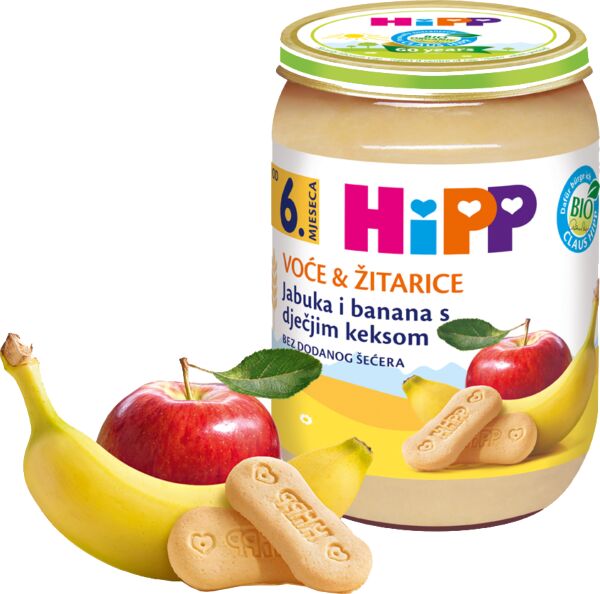 Slika za Kašica Hipp jabuka,banana,keks 190g