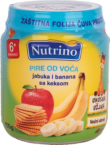 Slika za Kašica od voća Nutrino jabuka, banana, keks 125g