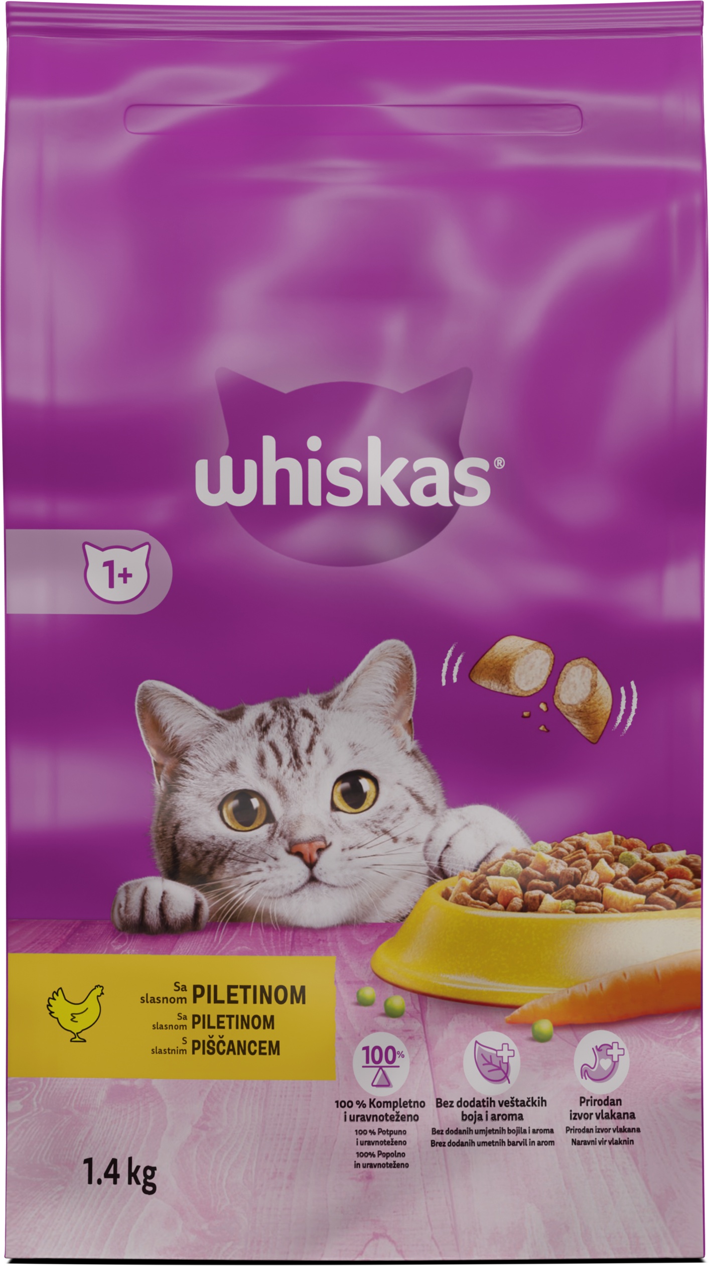 Slika za Briketi za mačke Whiskas piletina 1,4kg