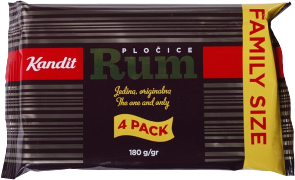 Slika za Čoko desert Rum pločice Kandit 4 pack family 180g