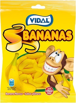 Slika za Gumene bombone Banana Vidal 90g