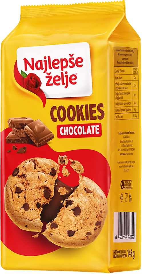 Slika za Keks Najlepše želje cookies čokolada 145g