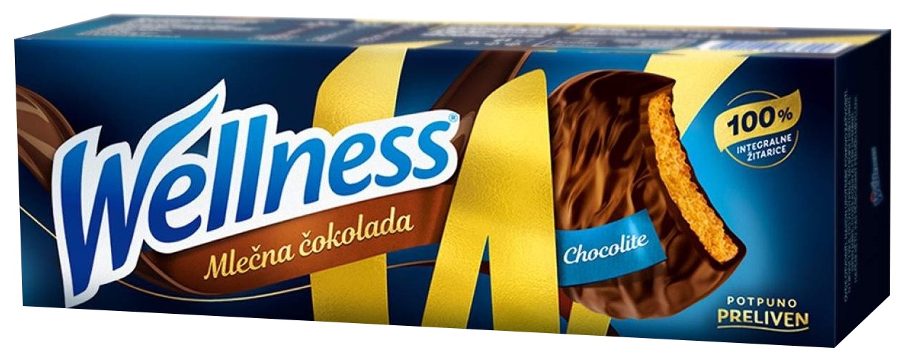 Slika za Integralni keks Wellness ovsene pahuljice preliv čokolada 185g