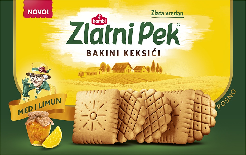 Slika za Keks Zlatni Pek med limun 160g