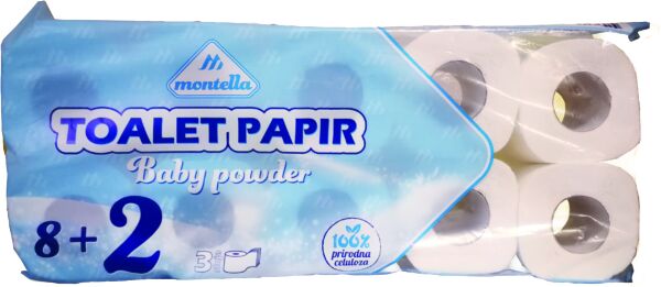 Slika za Toalet papir Montellal baby powder 10kom