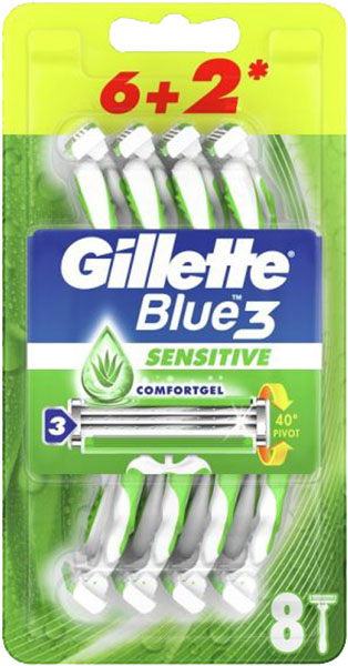 Slika za Jednokratni brijač Gillet Blue 3 Sensitive 6+2 kom.