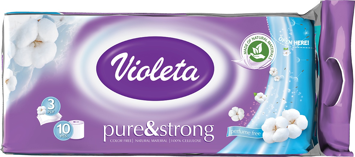 Slika za Toalet papir Pure&Strong Violeta 3sl