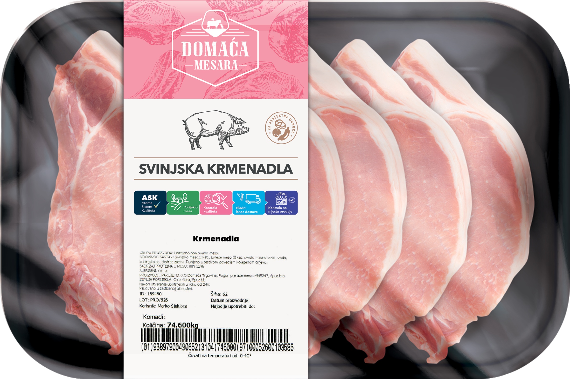 Slika za Svinjska krmenadla pakovano Domaća mesara 1kg