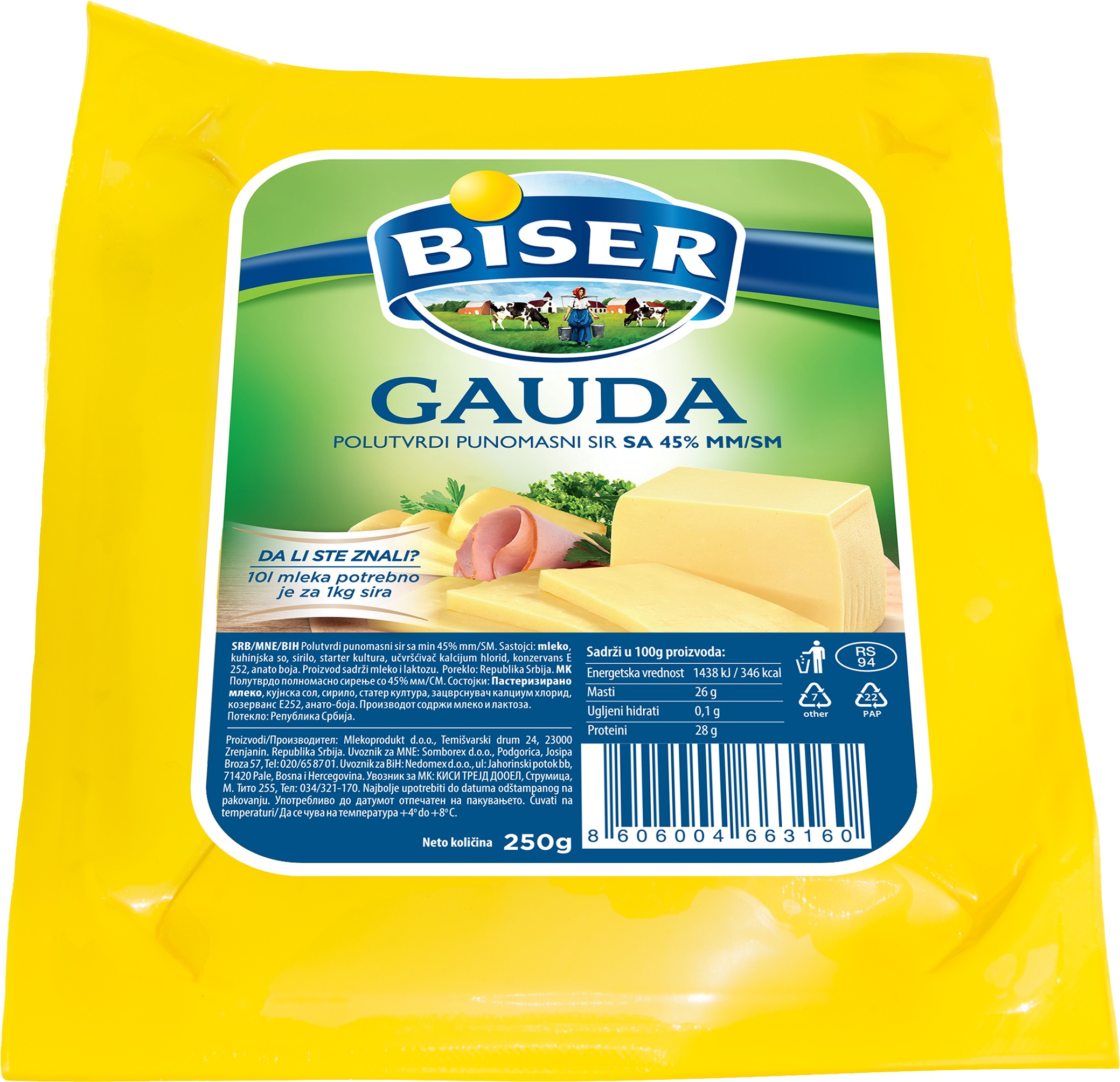 Slika za Sir gauda Biser 45mm 250g