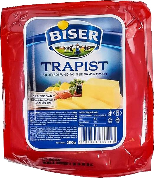 Slika za Sir trapist Biser 45mm 250g