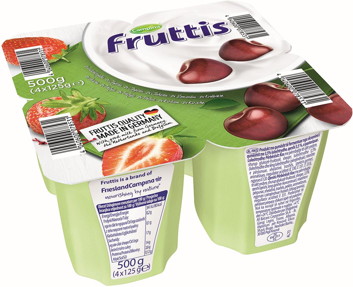 Slika za Voćni jogurt Fruttis light jagoda trešnja 125g