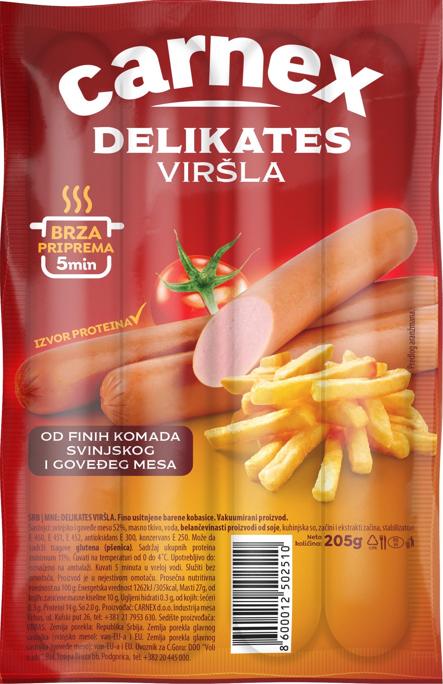 Slika za Viršla Carnex delikates 205g