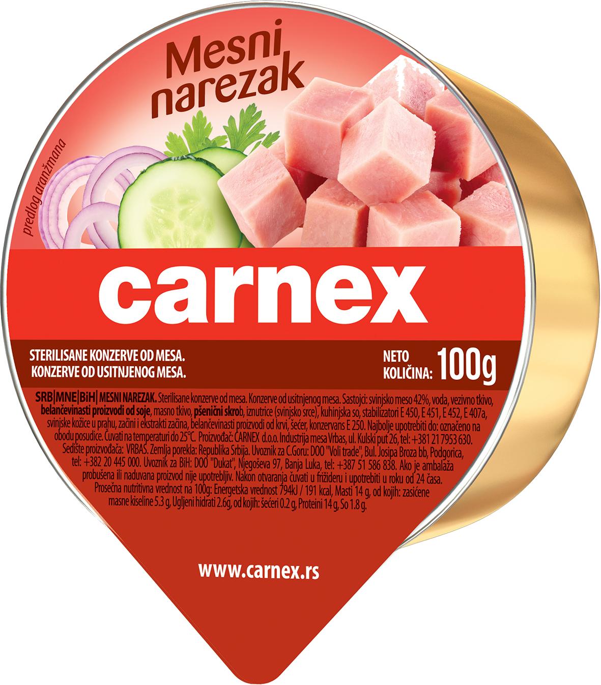 Slika za Narezak Carnex mesni u foliji 100g