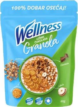 Slika za Musli granola Wellness lješnik i čokolada 60g 