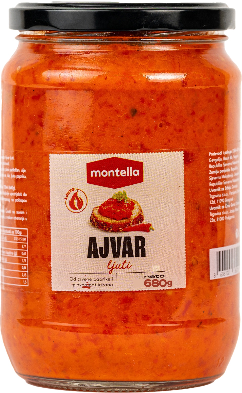 Slika za Ajvar Montella ljuti 680g   