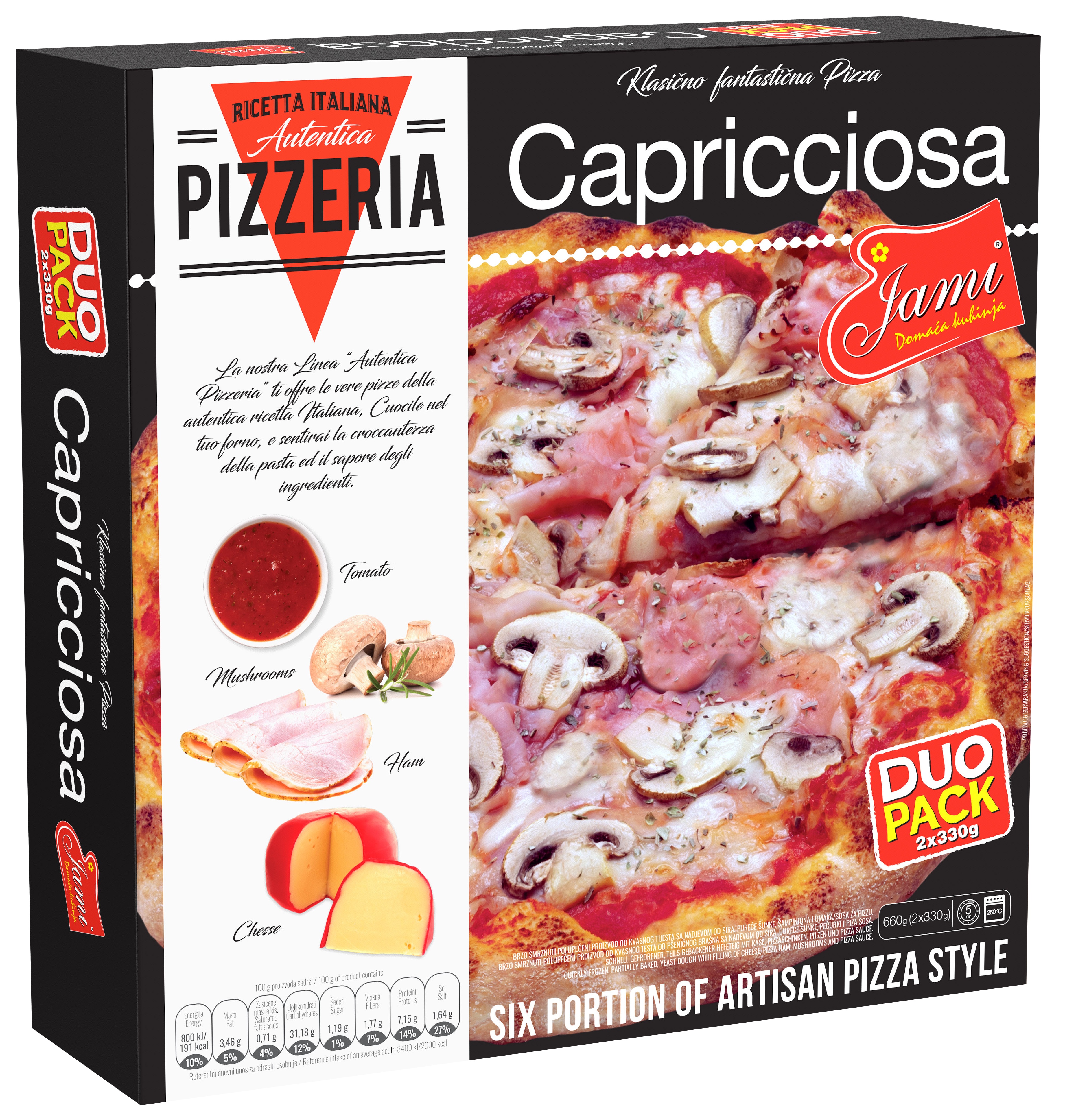 Slika za Pizza capricciosa duo pack Jami 2x330g